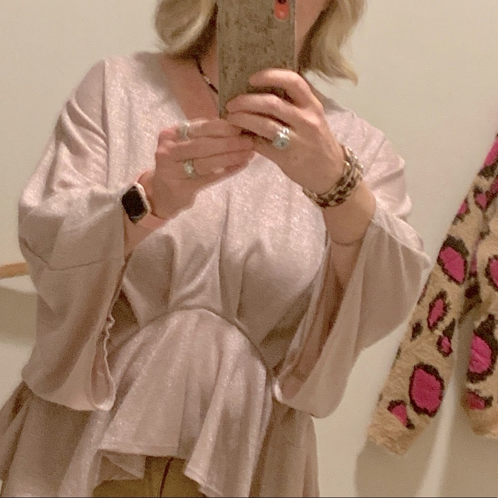 Rose Gold Shimmer Blouse From Versona Large